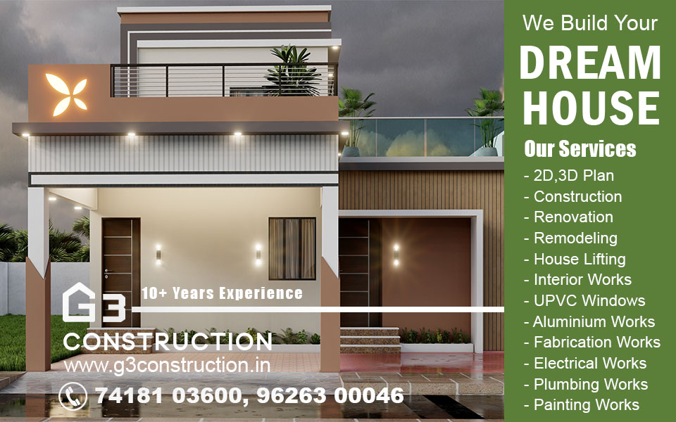 G3 Construction - Individual House, Duplex Villa, Apartment Construction Company in Chitlapakkam, Chennai.
