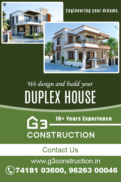 G3 Construction - Individual House, Duplex Villa, Apartment Construction Company in Chitlapakkam, Chennai.